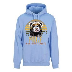 I Heart MILFs Man I Love Ferrets Lover Funny Ferret Mom Unisex Surf Hoodie