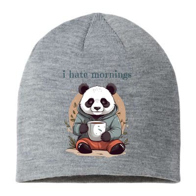 I Hate Mornings Panda Sustainable Beanie