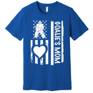 Ice Hockey Mom Goalie Usa Flag Gift Premium T-Shirt