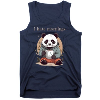 I Hate Mornings Panda Tank Top