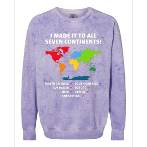 I Have Made It To All Seven Continents Colorblast Crewneck Sweatshirt