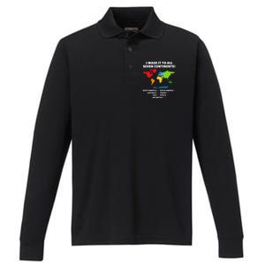 I Have Made It To All Seven Continents Performance Long Sleeve Polo