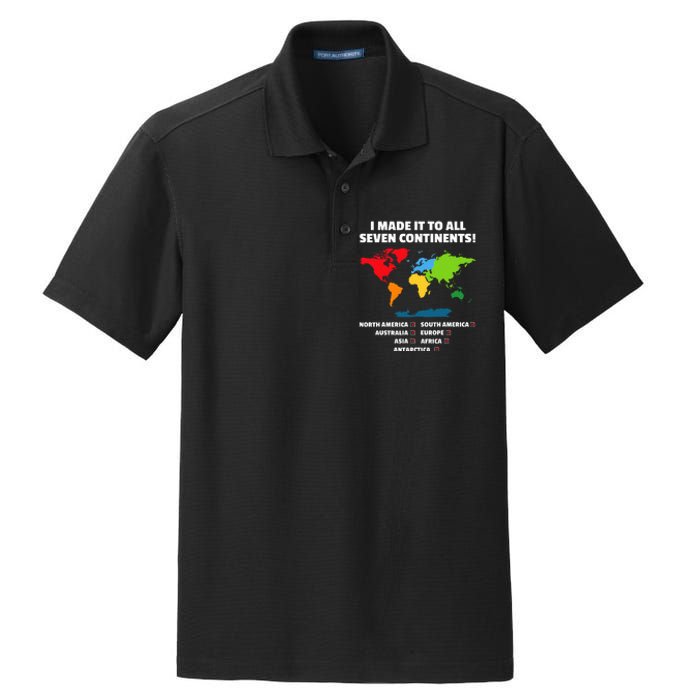 I Have Made It To All Seven Continents Dry Zone Grid Polo