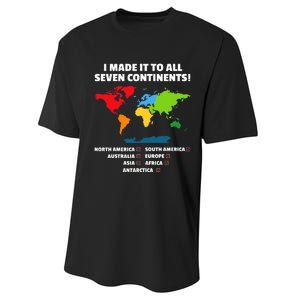 I Have Made It To All Seven Continents Performance Sprint T-Shirt