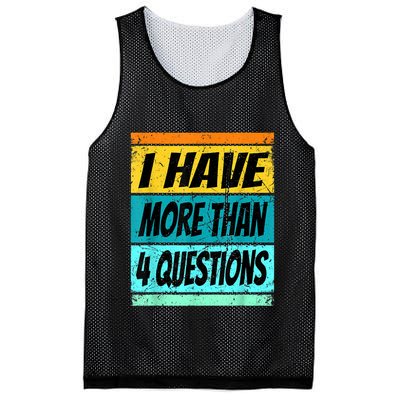 I Have More Than Four Questions Passover Mesh Reversible Basketball Jersey Tank
