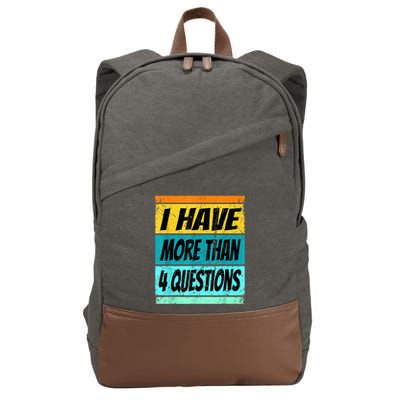 I Have More Than Four Questions Passover Cotton Canvas Backpack