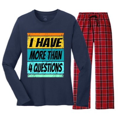 I Have More Than Four Questions Passover Women's Long Sleeve Flannel Pajama Set 