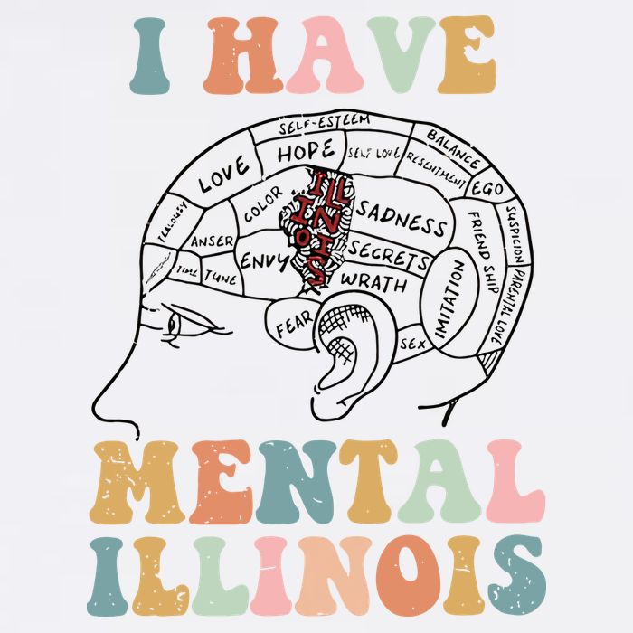 I Have Mental Illinois Mental Health Gift Trending Idea Flat Bill Trucker Hat
