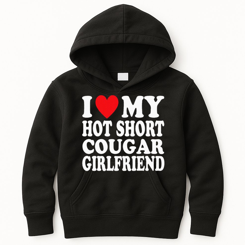 I Heart My Hot Short Cougar Girlfriend I Love My Short Gf Kids Hoodie