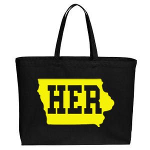 Iowa Her Map Cotton Canvas Jumbo Tote