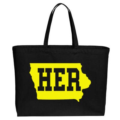 Iowa Her Map Cotton Canvas Jumbo Tote