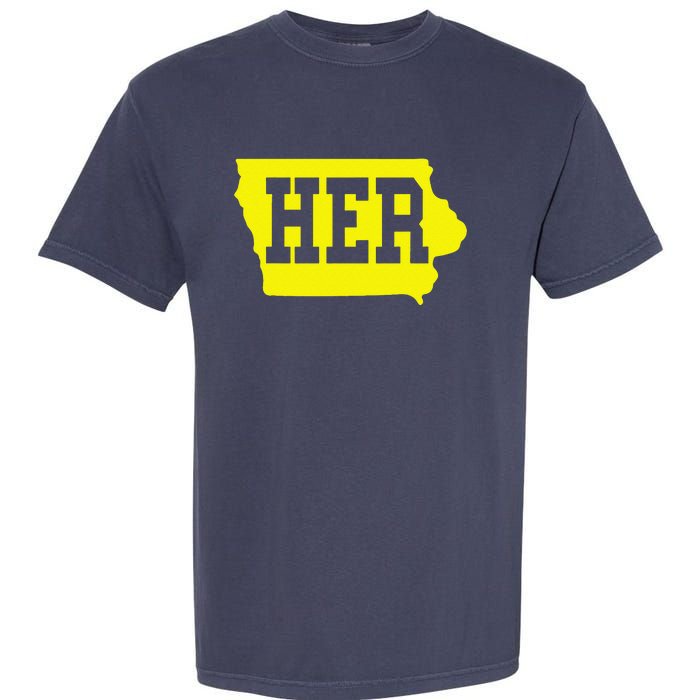 Iowa Her Map Garment-Dyed Heavyweight T-Shirt