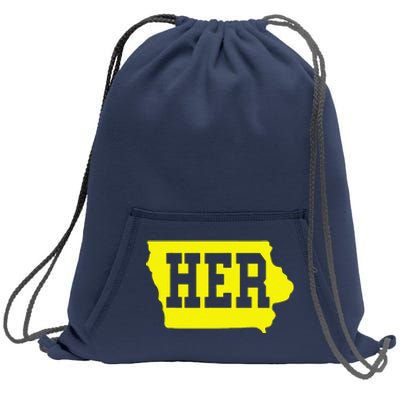 Iowa Her Map Sweatshirt Cinch Pack Bag