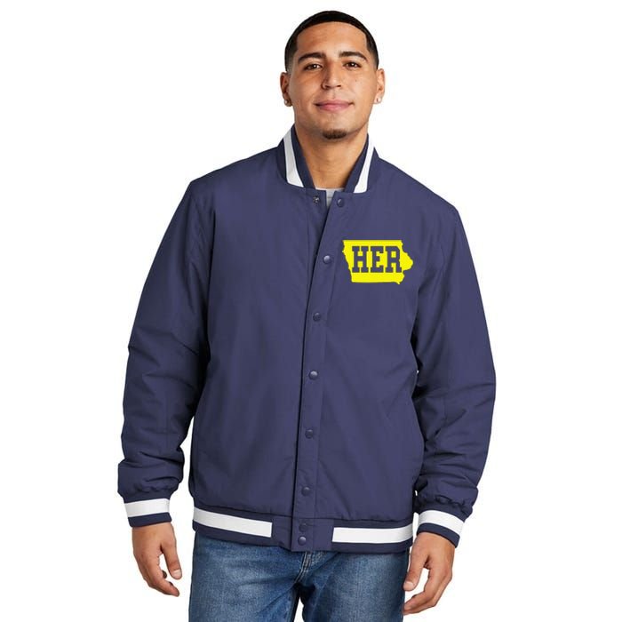 Iowa Her Map Insulated Varsity Jacket