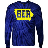 Iowa Her Map Tie-Dye Long Sleeve Shirt