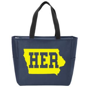 Iowa Her Map Zip Tote Bag