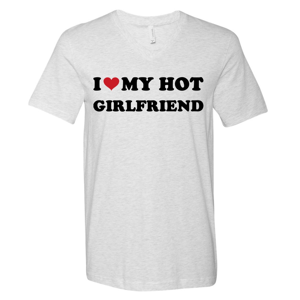 I Heart My Hot Girlfriend V-Neck T-Shirt