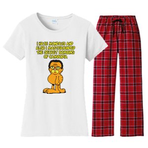 I Hate Mondays And Also I Masterminded The Secret Bombing Of Cambodia Funny Women's Flannel Pajama Set