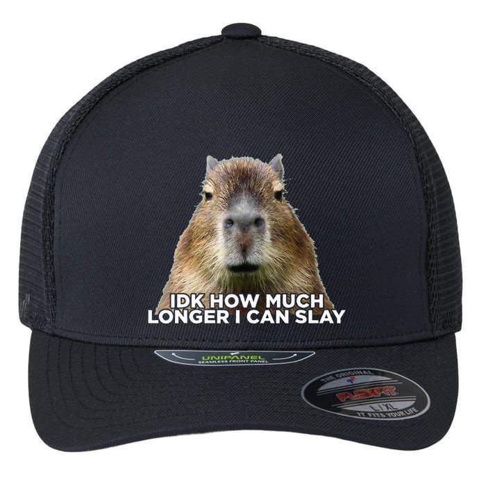 Idk How Much Longer I Can Slay Capybara Sarcastic Dank Meme Flexfit Unipanel Trucker Cap