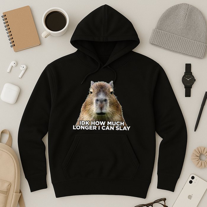 Idk How Much Longer I Can Slay Capybara Sarcastic Dank Meme Hoodie