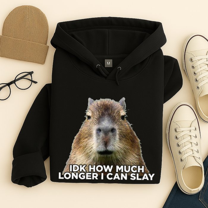 Idk How Much Longer I Can Slay Capybara Sarcastic Dank Meme Hoodie