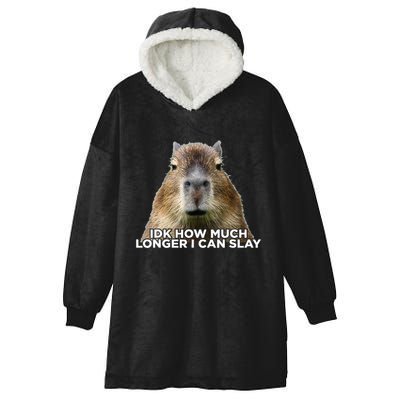 Idk How Much Longer I Can Slay Capybara Sarcastic Dank Meme Hooded Wearable Blanket