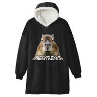 Idk How Much Longer I Can Slay Capybara Sarcastic Dank Meme Hooded Wearable Blanket