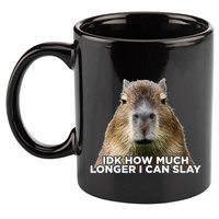 Idk How Much Longer I Can Slay Capybara Sarcastic Dank Meme 11oz C Handle Ceramic Mug