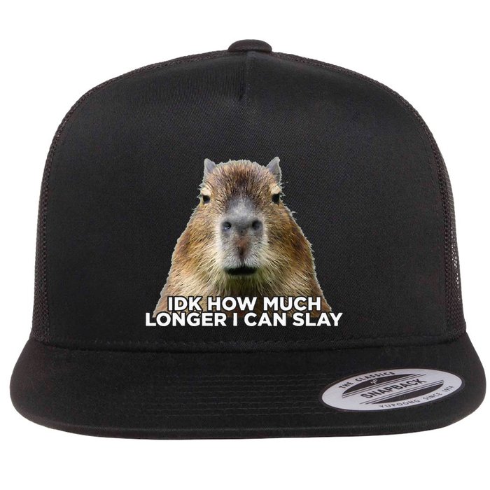 Idk How Much Longer I Can Slay Capybara Sarcastic Dank Meme Flatbill Hat