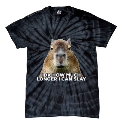 Idk How Much Longer I Can Slay Capybara Sarcastic Dank Meme Tie-Dye T-Shirt