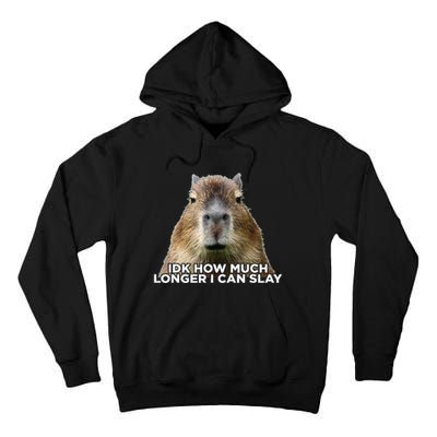 Idk How Much Longer I Can Slay Capybara Sarcastic Dank Meme Tall Hoodie