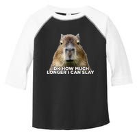Idk How Much Longer I Can Slay Capybara Sarcastic Dank Meme Toddler Fine Jersey T-Shirt