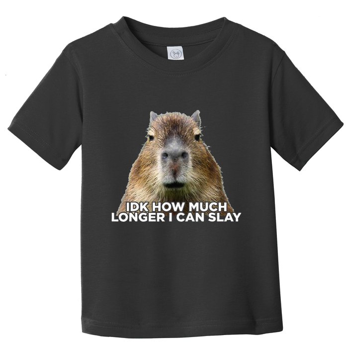 Idk How Much Longer I Can Slay Capybara Sarcastic Dank Meme Toddler T-Shirt