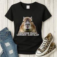 Idk How Much Longer I Can Slay Capybara Sarcastic Dank Meme Womens T-Shirt