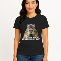 Idk How Much Longer I Can Slay Capybara Sarcastic Dank Meme Womens T-Shirt