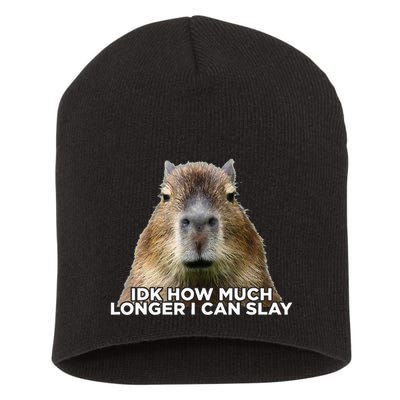 Idk How Much Longer I Can Slay Capybara Sarcastic Dank Meme Short Acrylic Beanie
