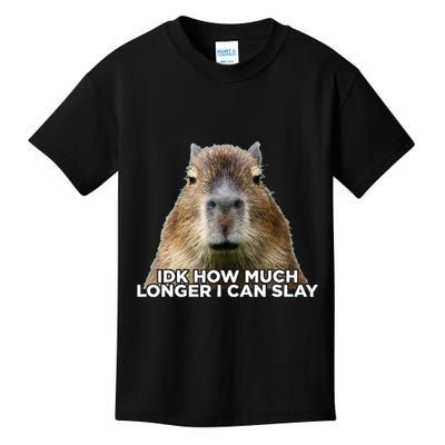 Idk How Much Longer I Can Slay Capybara Sarcastic Dank Meme Kids T-Shirt