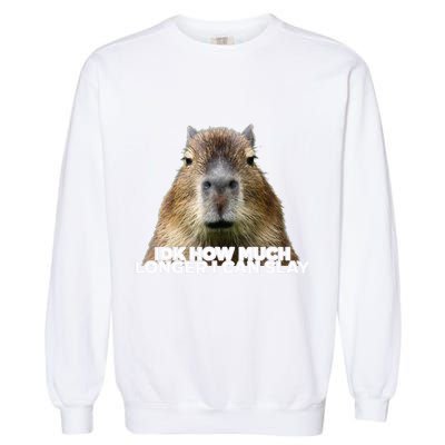 Idk How Much Longer I Can Slay Capybara Sarcastic Dank Meme Garment-Dyed Sweatshirt