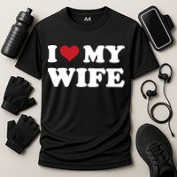 I Heart My Wife Cooling Performance Crew T-Shirt