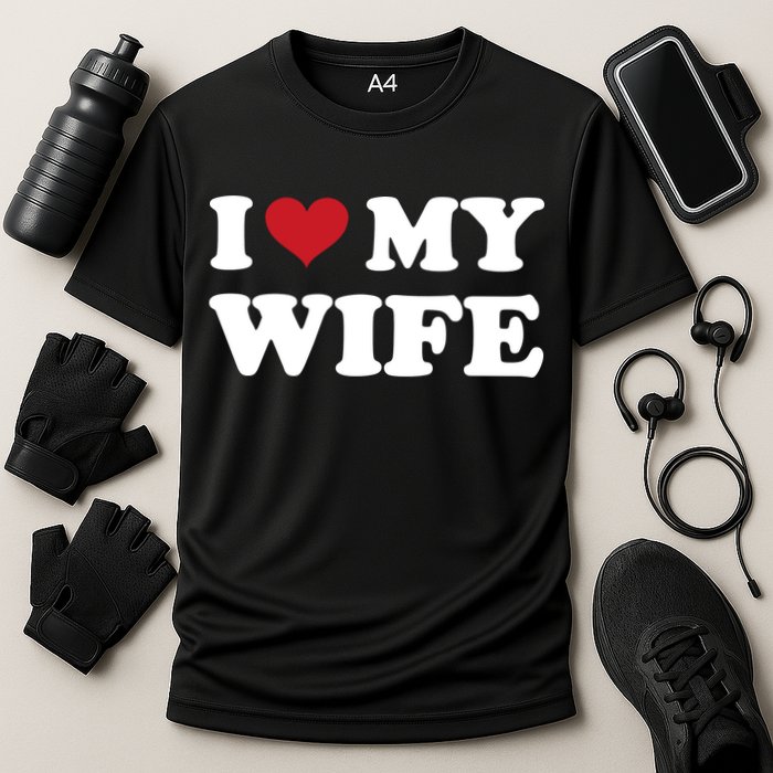 I Heart My Wife Cooling Performance Crew T-Shirt