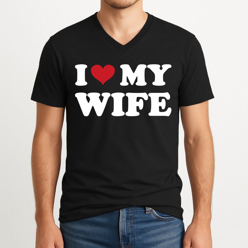 I Heart My Wife V-Neck T-Shirt