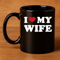 I Heart My Wife 11oz C Handle Ceramic Mug