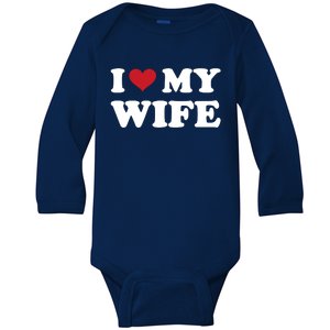 I Heart My Wife Baby Long Sleeve Bodysuit