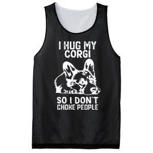 I Hug My Corgi So I Dont Choke People Mesh Reversible Basketball Jersey Tank