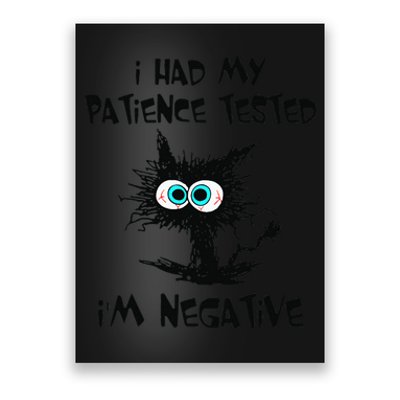 I Had My Patience Tested I'm Negative Cat Funny sarcasm Poster