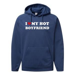 I Heart My Hot Boyfriend Performance Fleece Hoodie