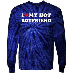 I Heart My Hot Boyfriend Tie-Dye Long Sleeve Shirt