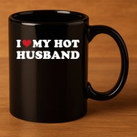 I Heart My Hot Husband 11oz C Handle Ceramic Mug