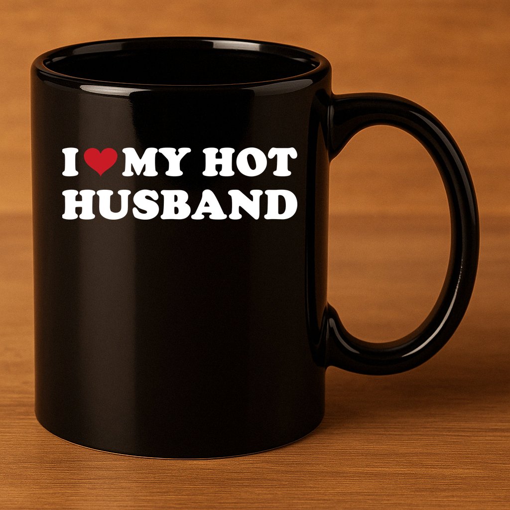I Heart My Hot Husband 11oz C Handle Ceramic Mug