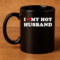 I Heart My Hot Husband 11oz C Handle Ceramic Mug